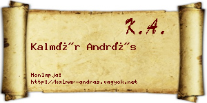 Kalmár András névjegykártya