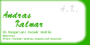 andras kalmar business card